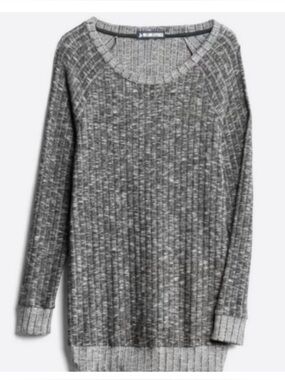Gray Ribbed Maternity Knit Tunic Sweater Size M